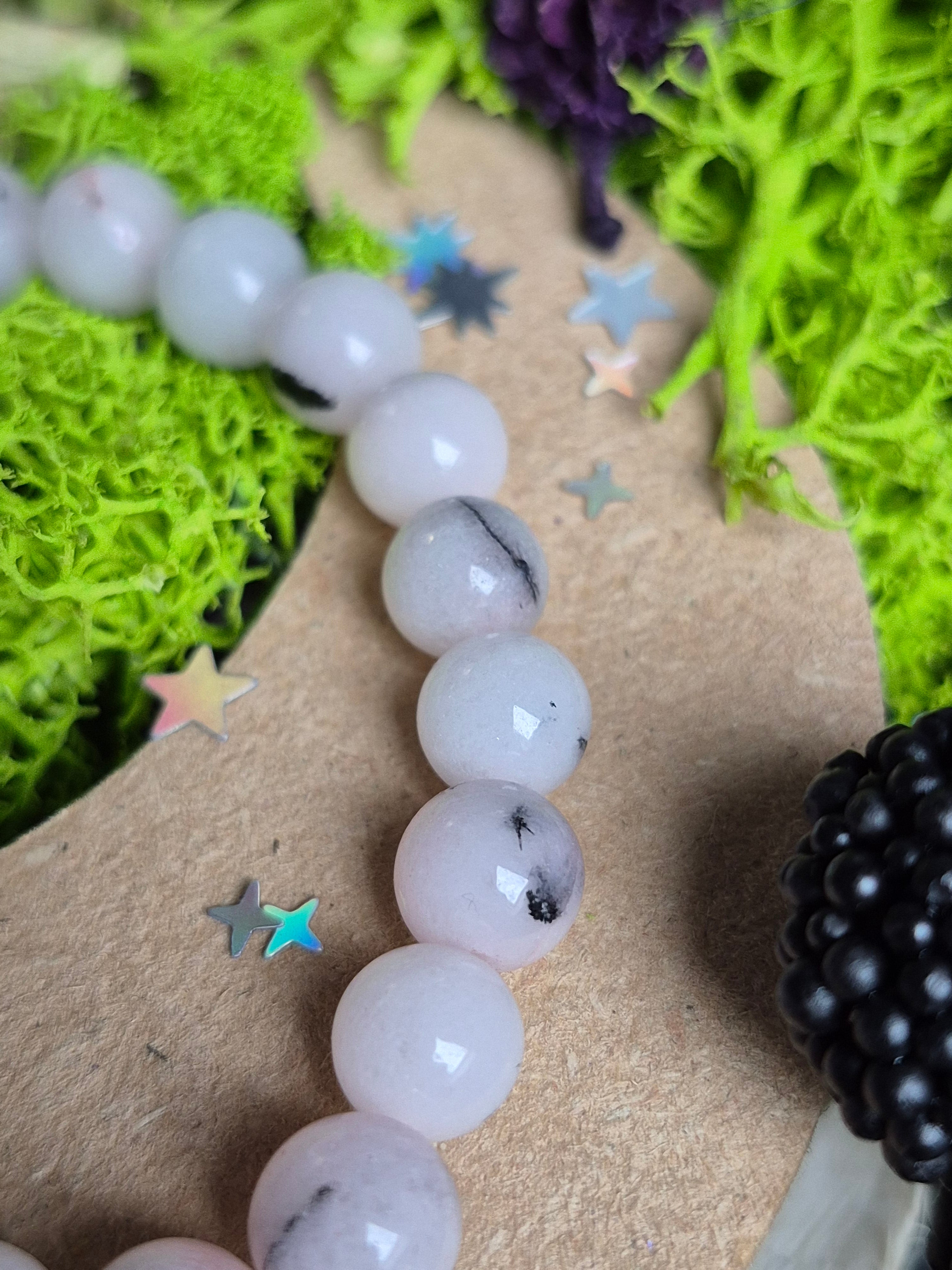 Bracelet élastique – 🌸 Opale Rose - taille  08 mm