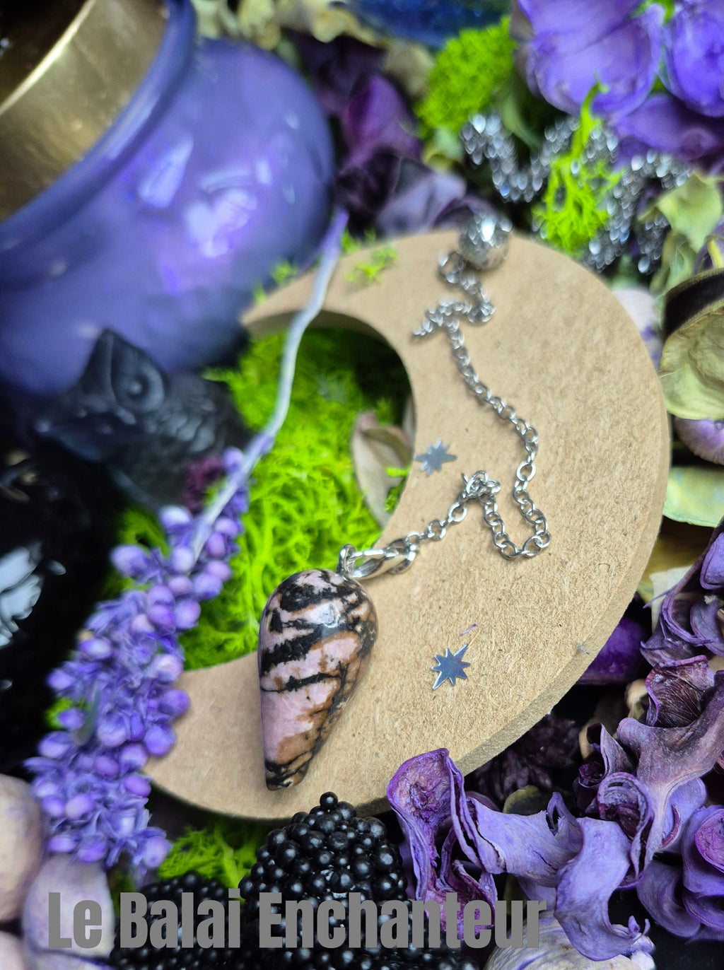 Pendule Divinatoire (goutte d'eau) Rhodonite