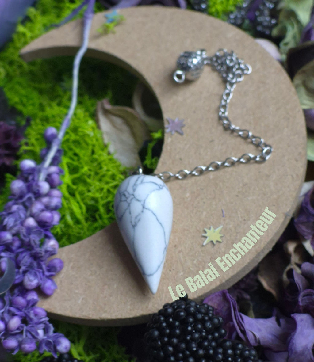 Pendule Divinatoire (goutte d'eau) Howlite