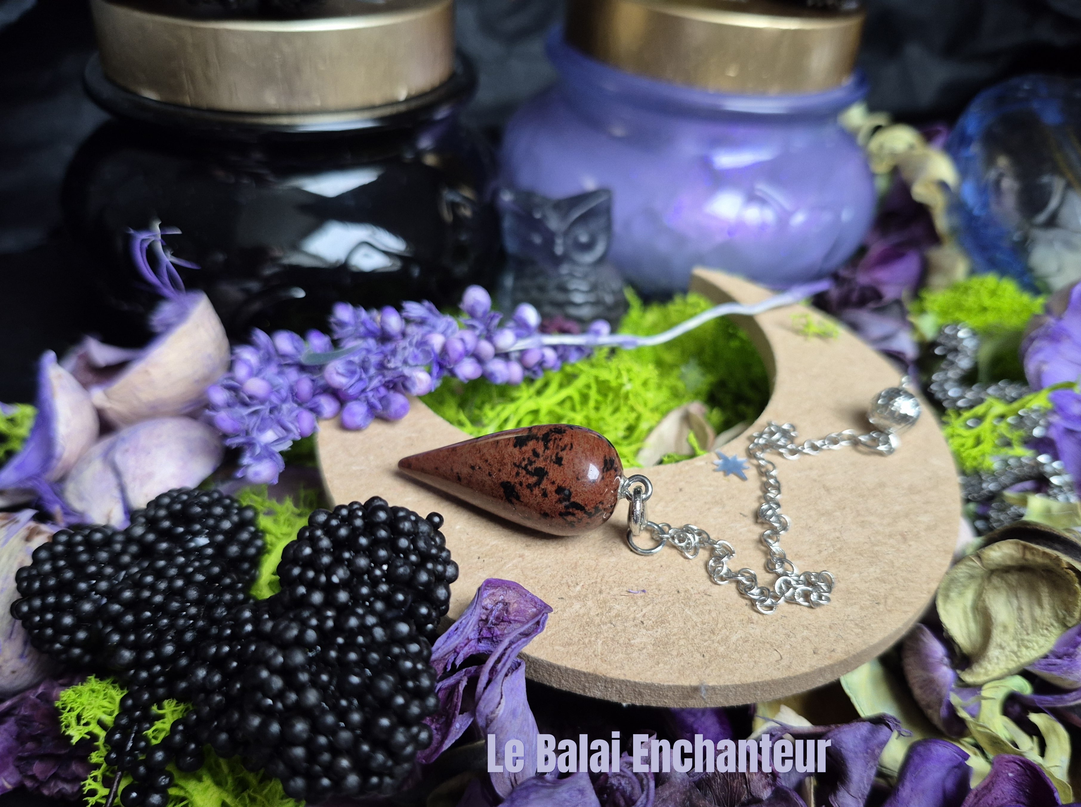 Pendule Divinatoire (goutte d'eau) Obsidienne acajou