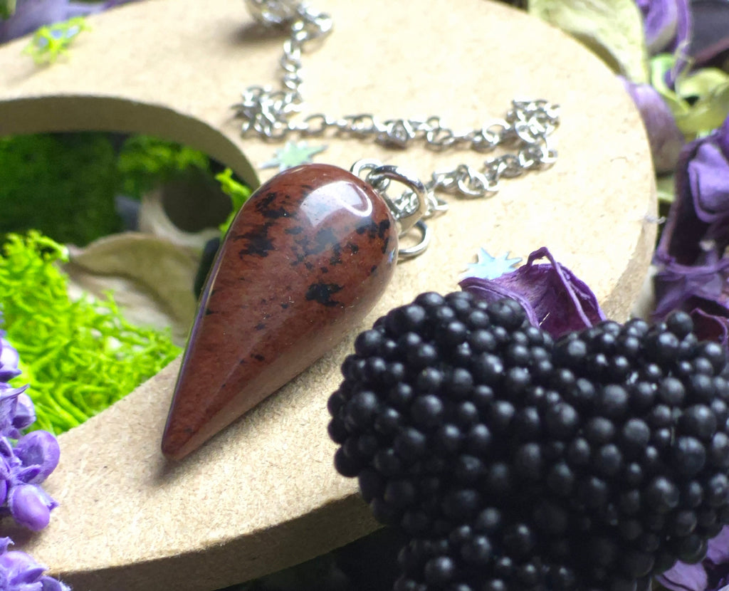 Pendule Divinatoire (goutte d'eau) Obsidienne acajou