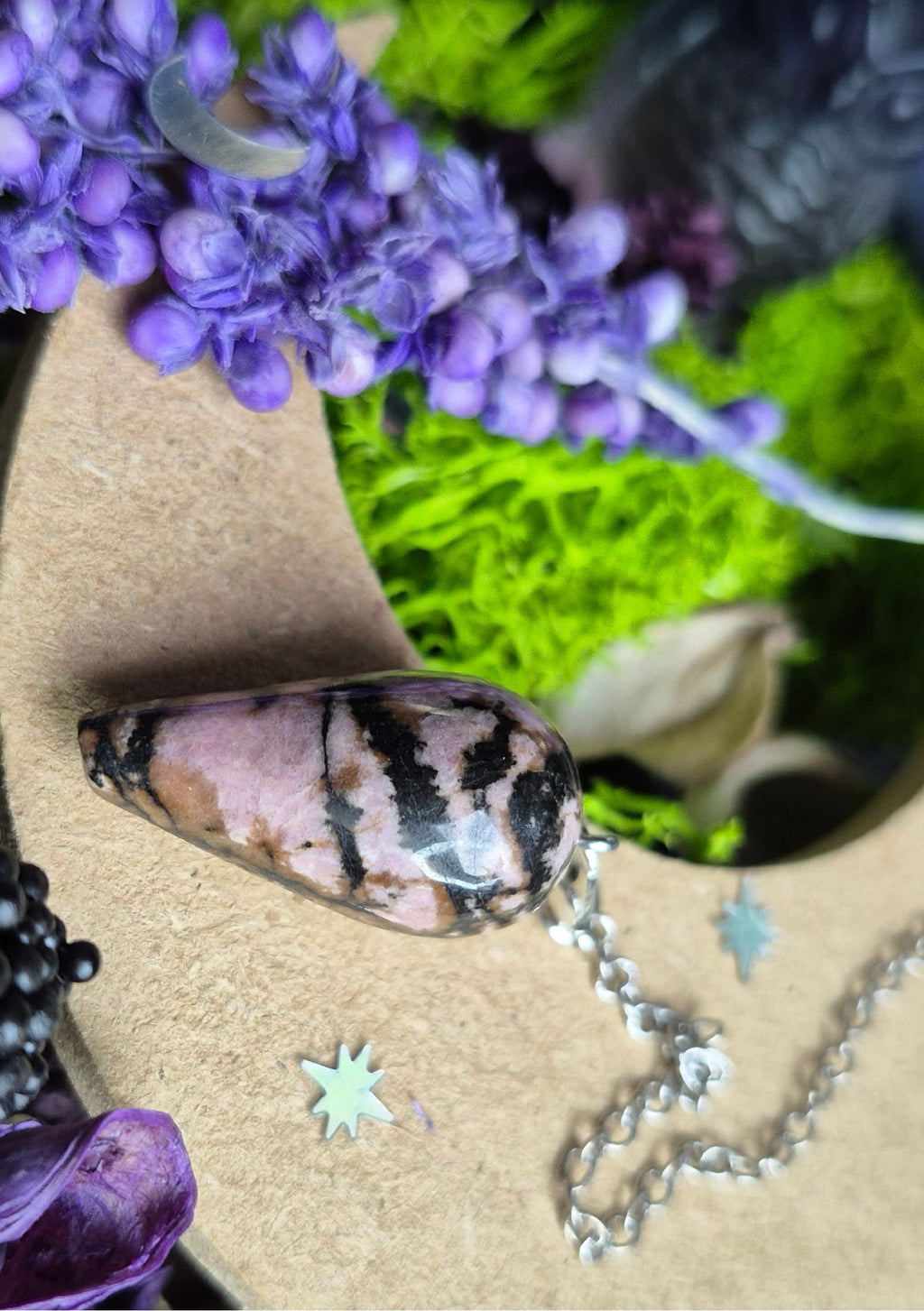 Pendule Divinatoire (goutte d'eau) Rhodonite