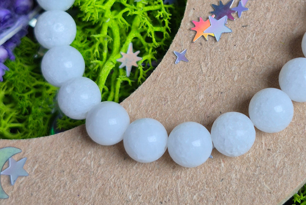 Bracelet élastique –  ❄️ Quartz Craquelé Blanc - taille  08 mm