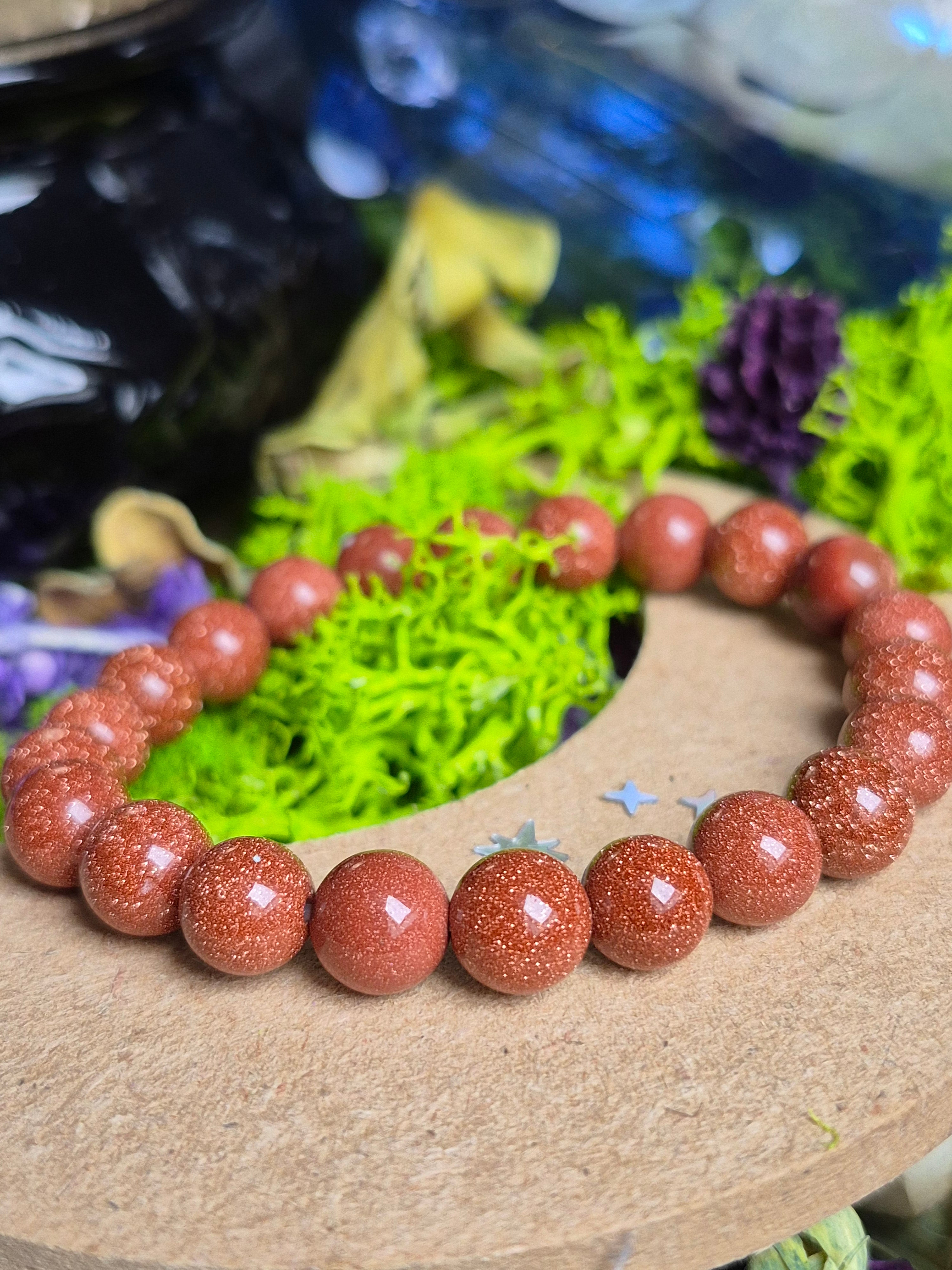 Bracelet élastique –  Pierre de Lune du Soleil - taille 08 mm