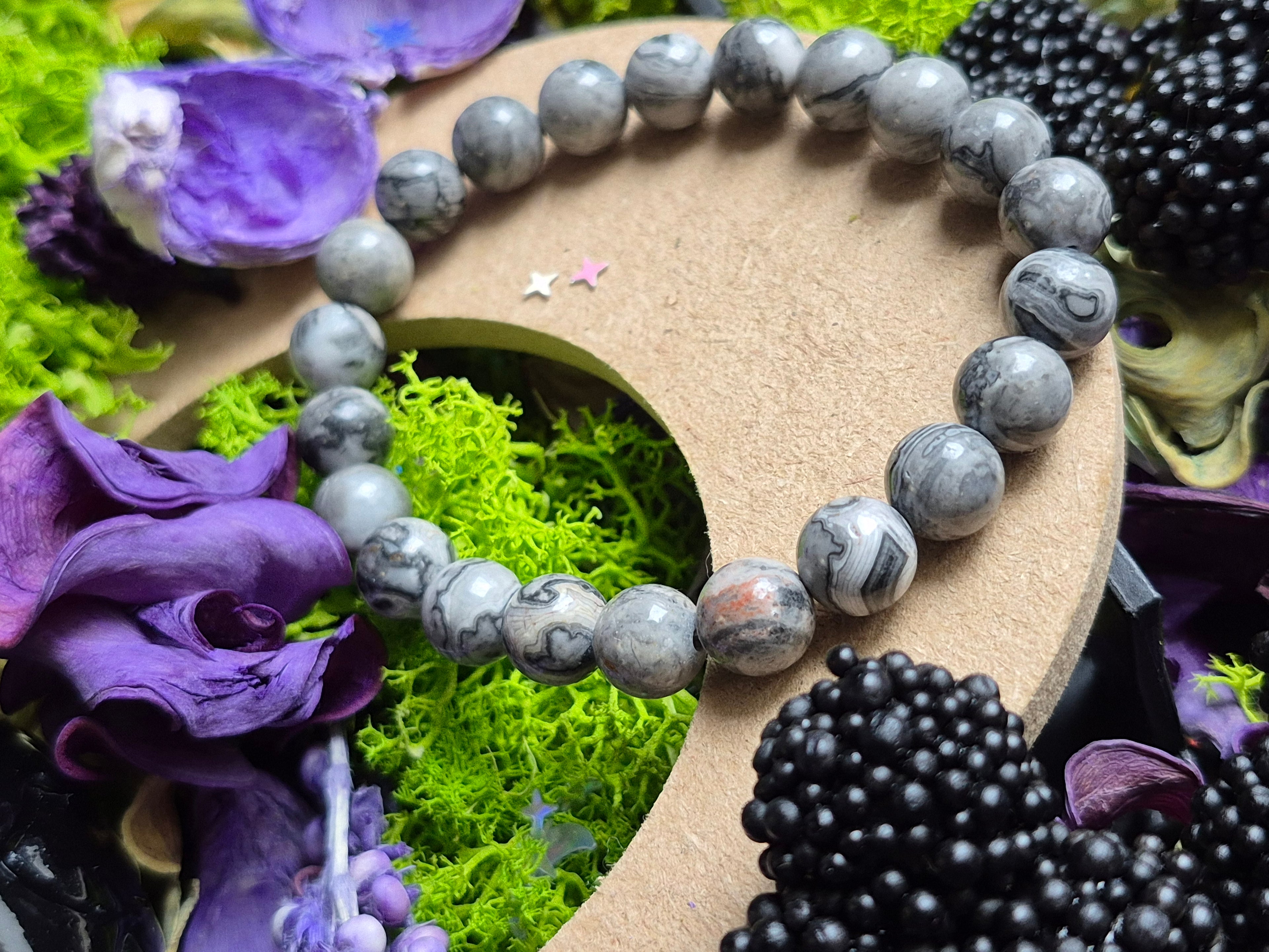 Bracelet élastique – Pinolite (ou Pinolith) - taille  08 mm