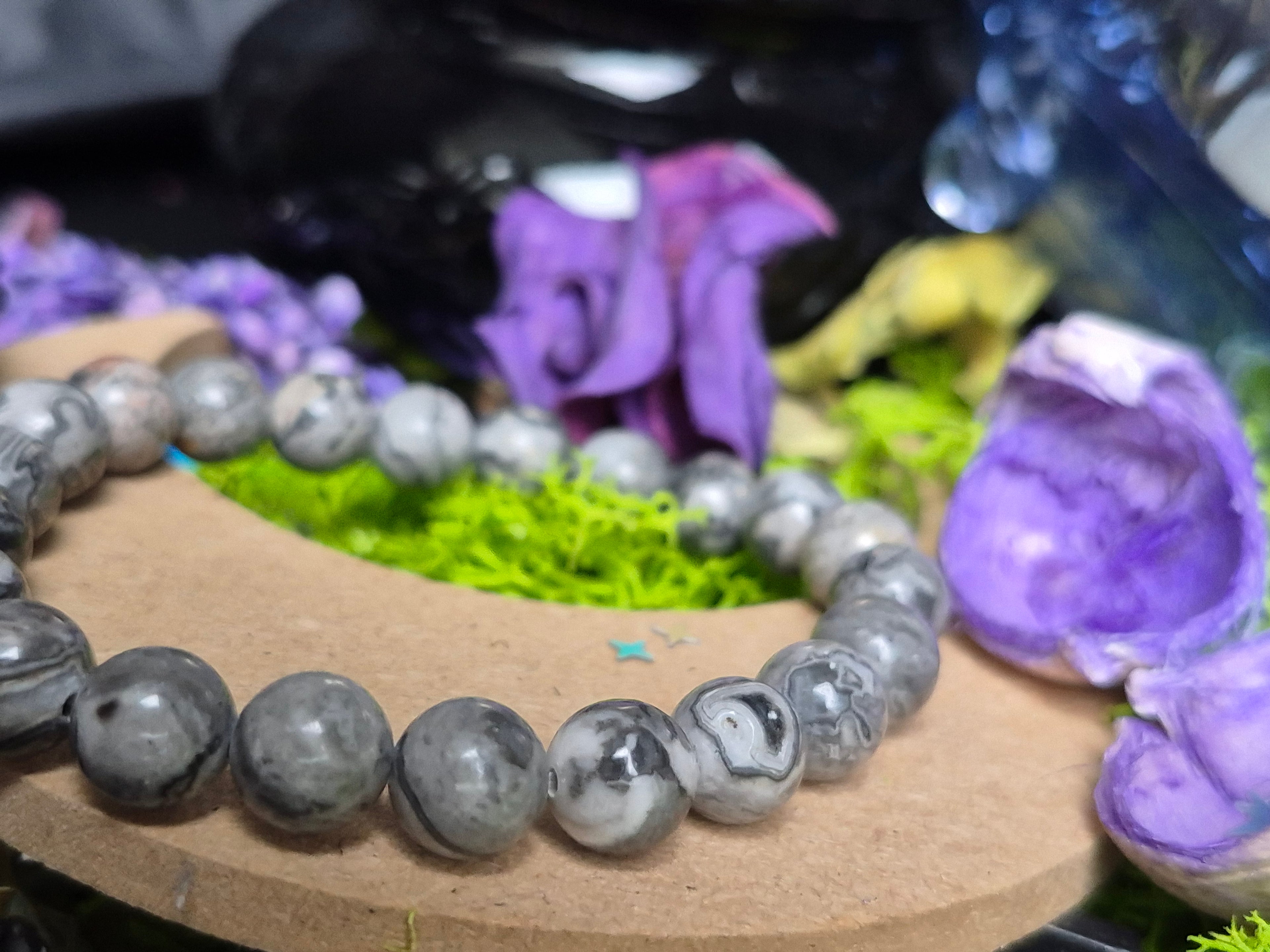 Bracelet élastique – Pinolite (ou Pinolith) - taille  08 mm