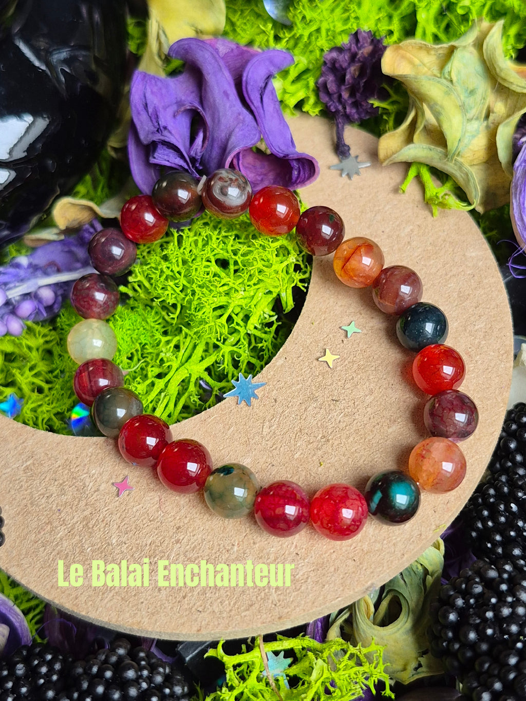 Bracelet élastique – Agate teintée  - taille  08 mm