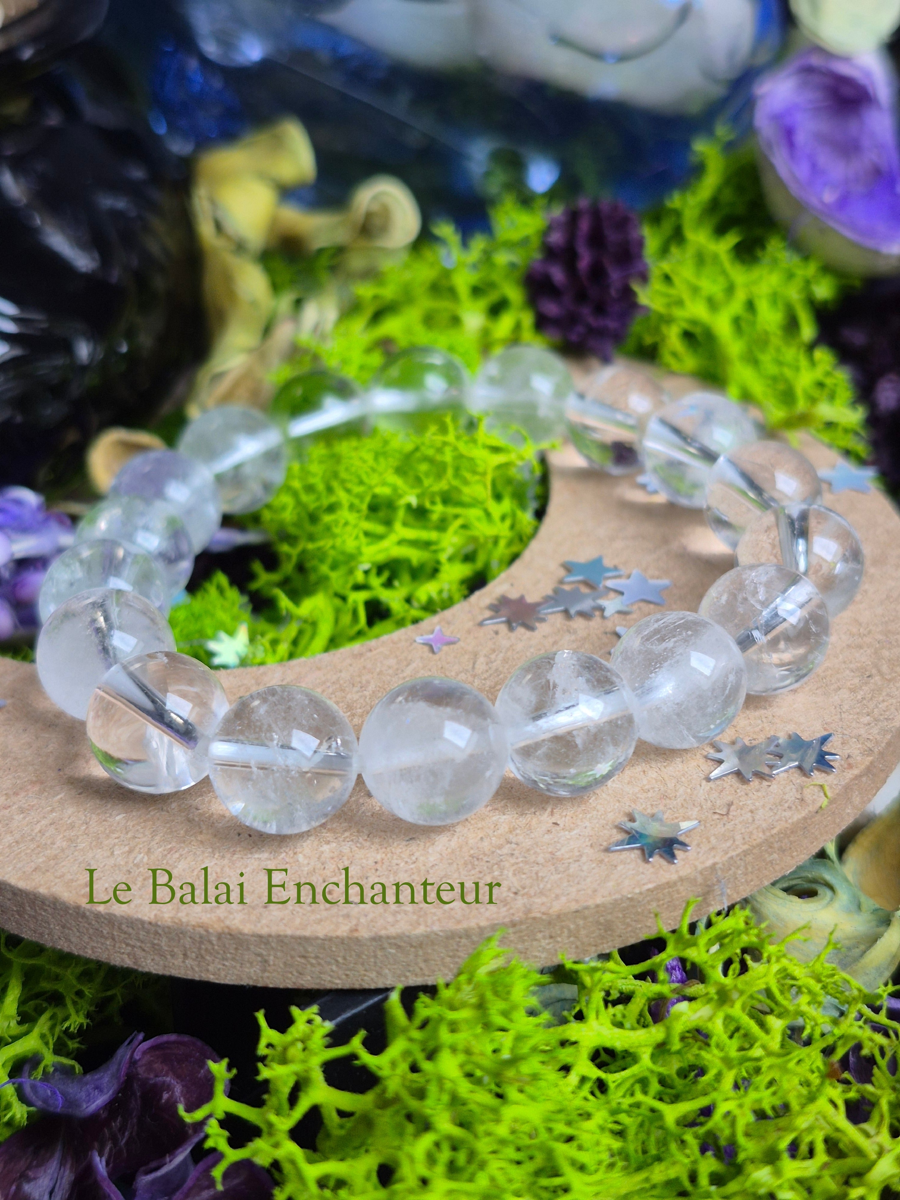 Bracelet élastique – Cristal de Roche - taille  10 mm