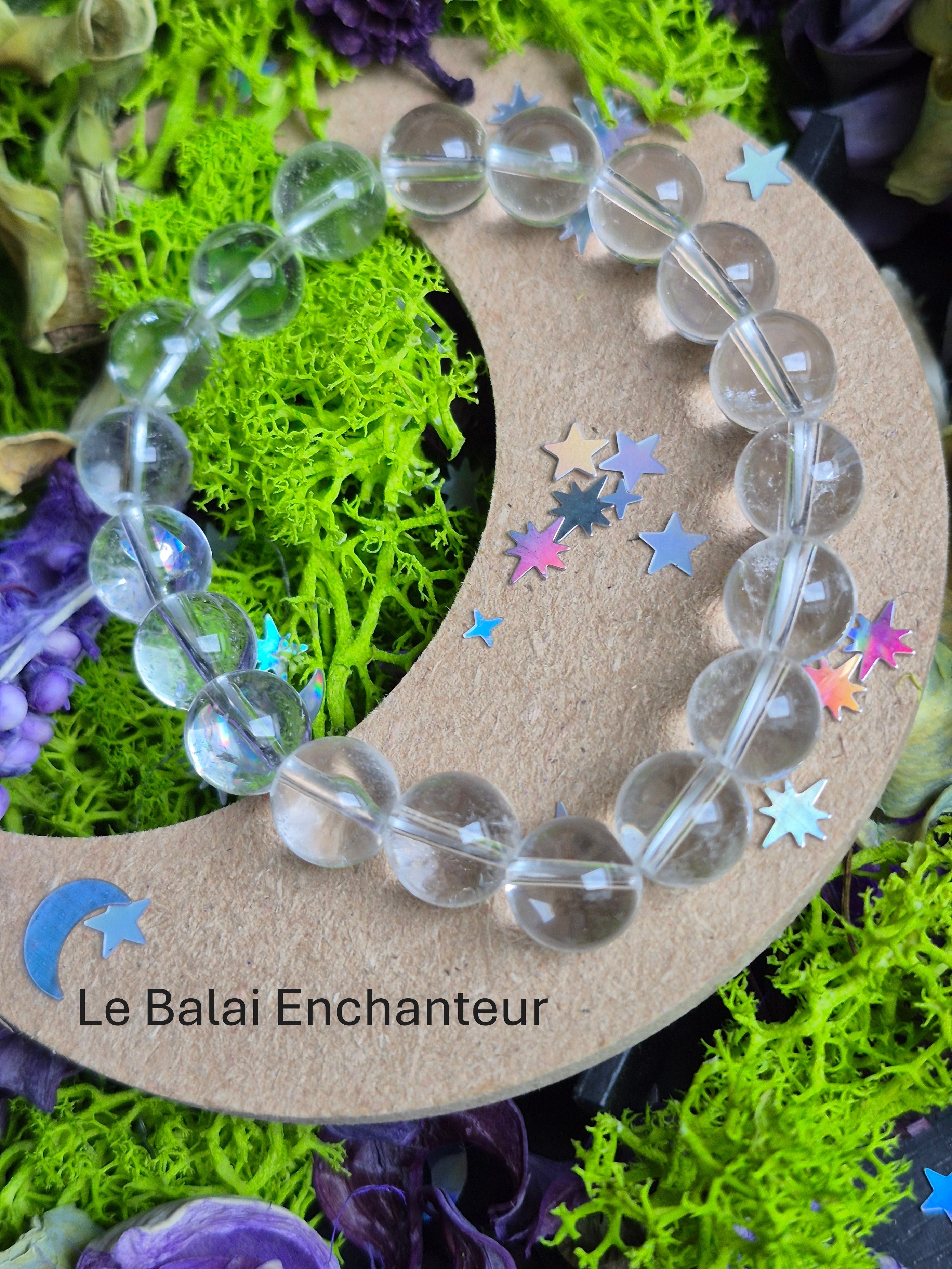 Bracelet élastique – Cristal de Roche - taille  10 mm