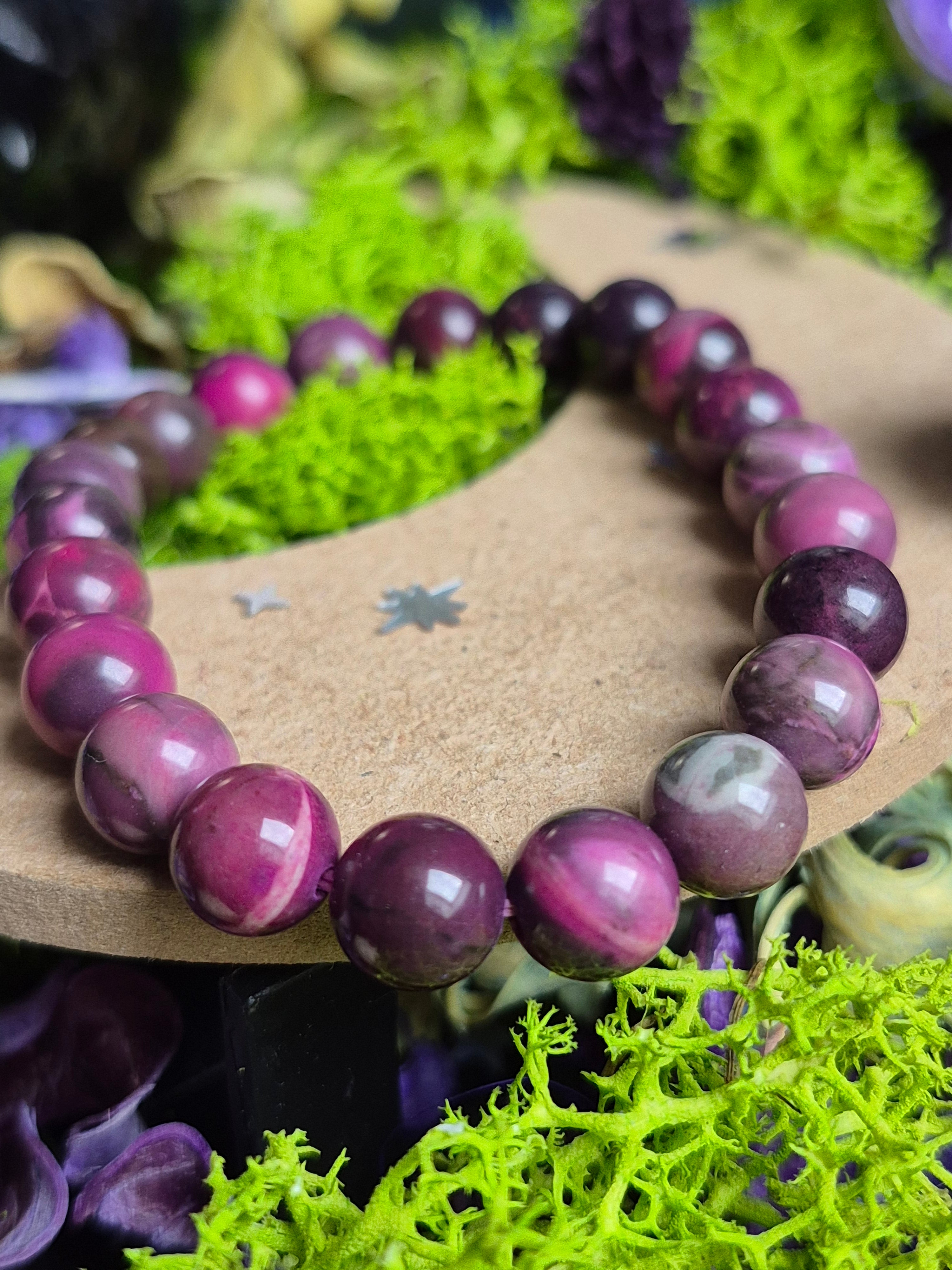 Bracelet élastique – 💜 Tourmaline Polychrome - taille 08 mm