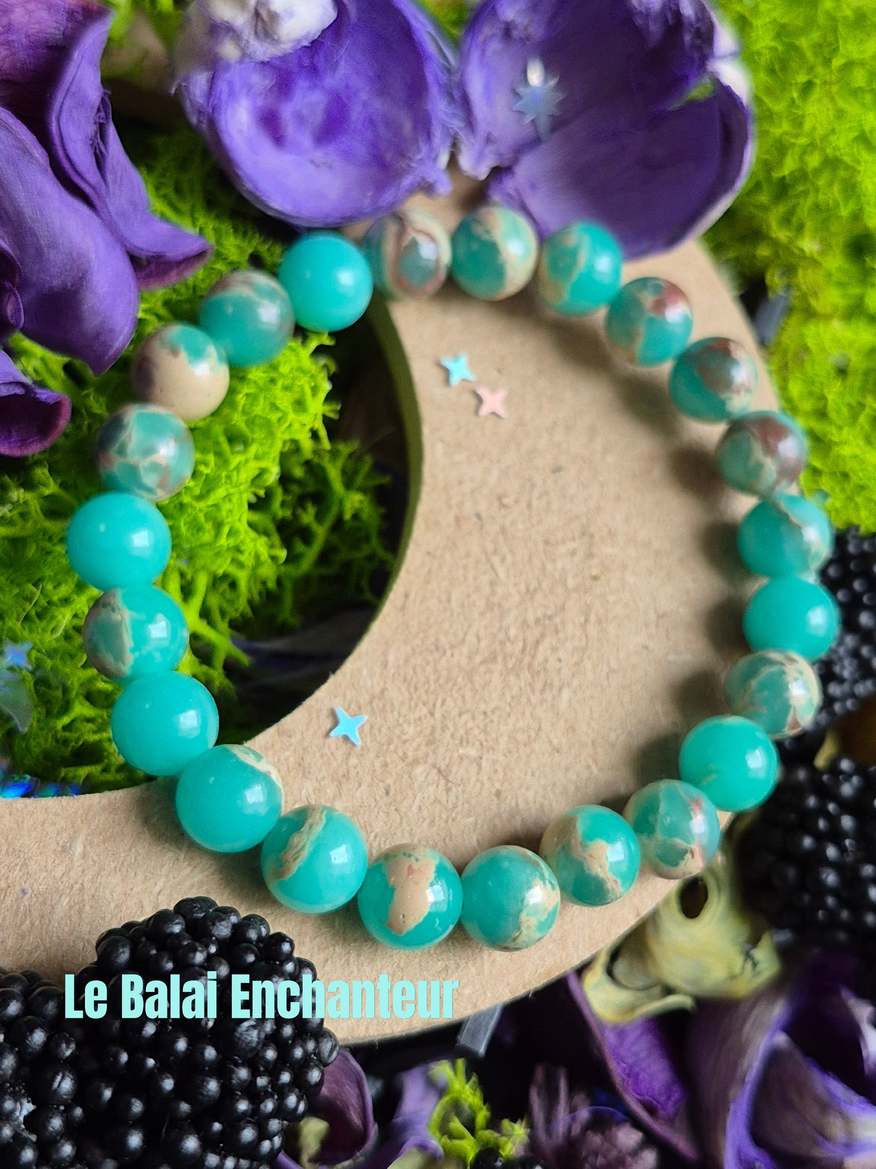 Bracelet élastique – Variscite - taille 08 mm